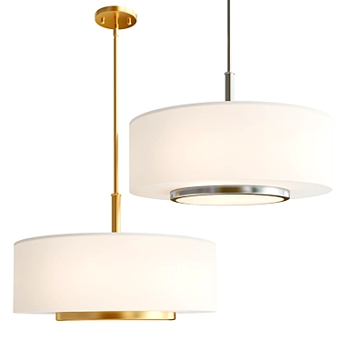 Modern Silk Pendant Light Fixture 3D model image 1 