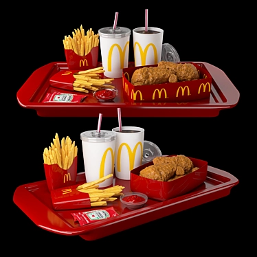 Mcdonald's Food Tray 3D Model 3D model image 1 