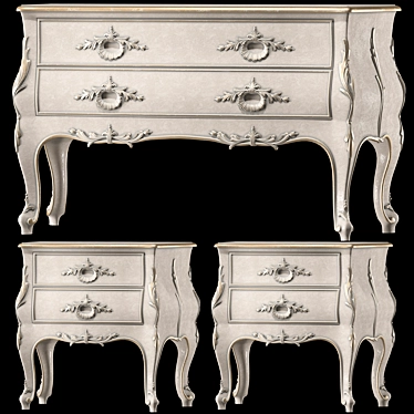 Italian Designer Ivory Nightstand 3D model image 1 