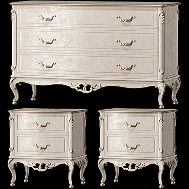 Italian Designer Nightstand and Dresser 3D model image 1 
