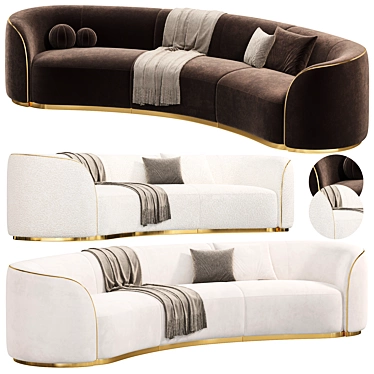 Elegant Pierre Sectional Sofa, Designer 3D model image 1 