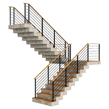 Contemporary Concrete Staircase Design 3D model image 1 