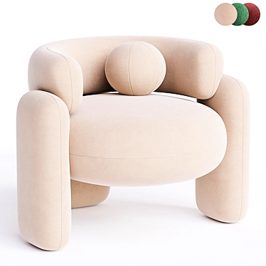 Modern Velvet Armchair by Royal Stranger 3D model image 1 