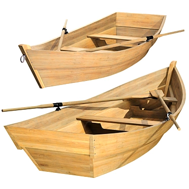 Handcrafted Wooden Model Boat 3D model image 1 