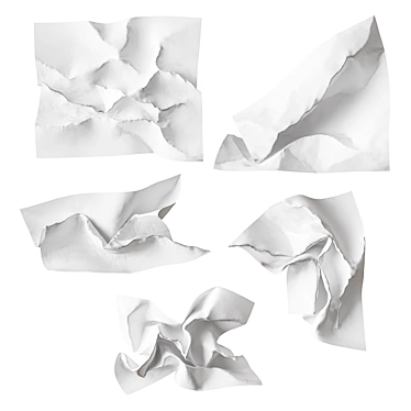 Crumpled Paper Sheets 3D model image 1 