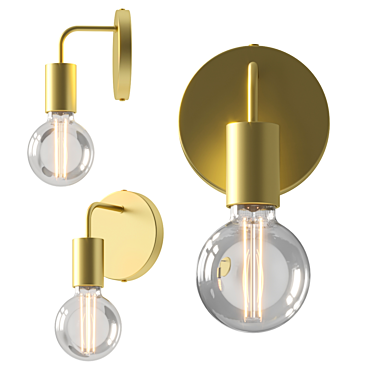 Sleek Brass Wall Bracket Light 3D model image 1 