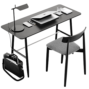 Modern Work Station Set 3D model image 1 