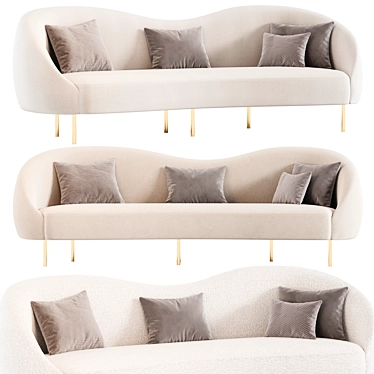 Curvo Bloce Noir Sofa 3D model image 1 
