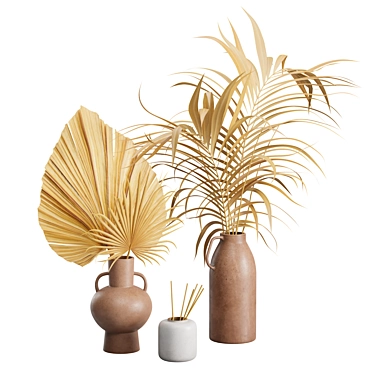 Tropical Dry Leaves Display Set 3D model image 1 