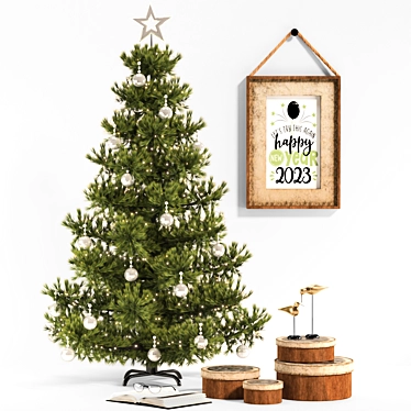 Festive Christmas Tree Set 04 3D model image 1 