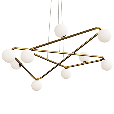 Modern Brass Ceiling Light Fixture 3D model image 1 