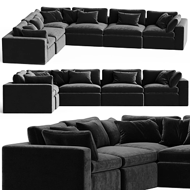 Navy Dream Sectional Sofa Combo 3D model image 1 