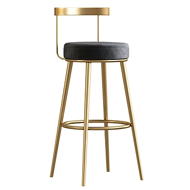 Gold Metal Barstool by Maison Hause 3D model image 1 