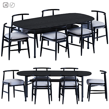 Emilia Hubert Dining Set Meridiani 3D model image 1 