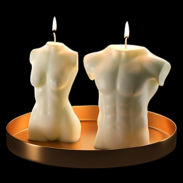 Gendered Figure Candles Set 3D model image 1 