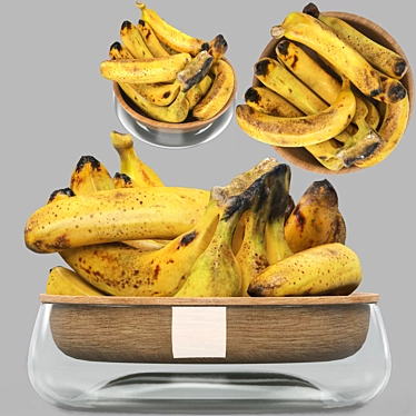 Fruit Bowl with Bananas 3D 3D model image 1 