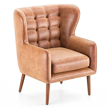 Curved Back Wing Chair Model 3D model image 1 