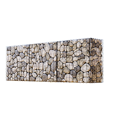 Modern Gabion Wall Section 3D model image 1 