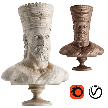 King Cyrus Sculpture: Majestic Replica 3D model image 1 