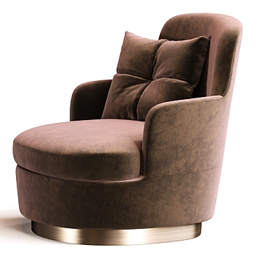 Elegant Modern Armchair in Velvet 3D model image 1 