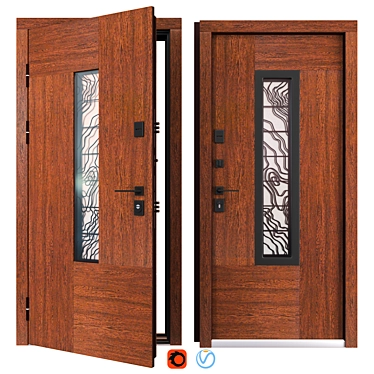 Paradise Glass Metal Door Kit 3D model image 1 