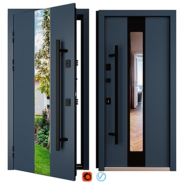 Queen (Abvehr) Metal Entrance Door 3D model image 1 