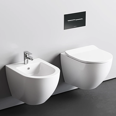 Ceramica Nova Metropol Suspended Bidet/Toilet 3D model image 1 