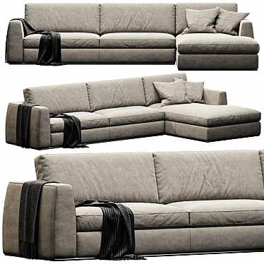 Modern Chaise Lounge Sofa Set 3D model image 1 