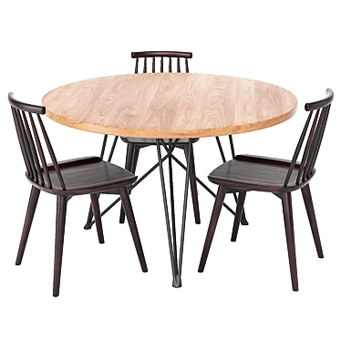 Elegant Windsor Dining Set 3D model image 1 