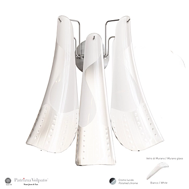 Luxury Murano Glass Floral Wall Sconce 3D model image 1 