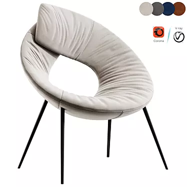 Stylish Poltrona Lock Chair - Outlet Offer 3D model image 1 