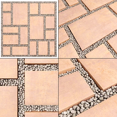 Smoothed Paving Pebble Polygon Texture 3D model image 1 