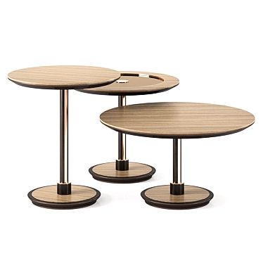 Sleek Sister Center Tables Set 3D model image 1 