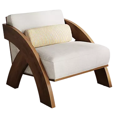 Sculptural Arc Lounge Chair 3D model image 1 