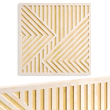 Geometric Wood Wall Art Plaque 3D model image 1 