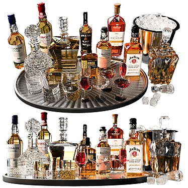 Luxury Whiskey Decanter Set No2 3D model image 1 