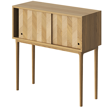 Natural Wood Vray Render Cabinet 3D model image 1 