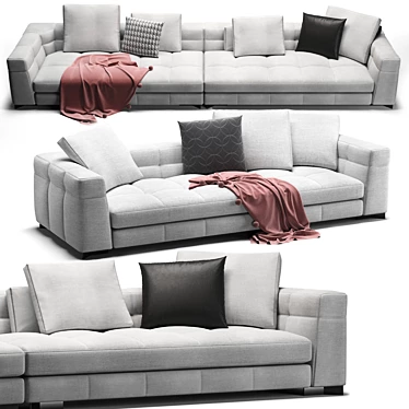 Elegant Minotti Blazer Sofa_02 Furnishing 3D model image 1 