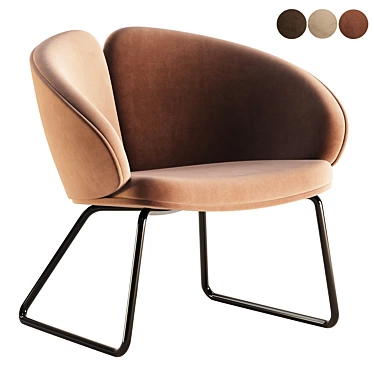 Modern PEACH Sled Base Chair 3D model image 1 