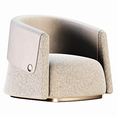 Swivel Leather Armchair Manchetta 3D model image 1 