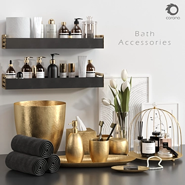 Luxury Bath Accessories Set 3D model image 1 