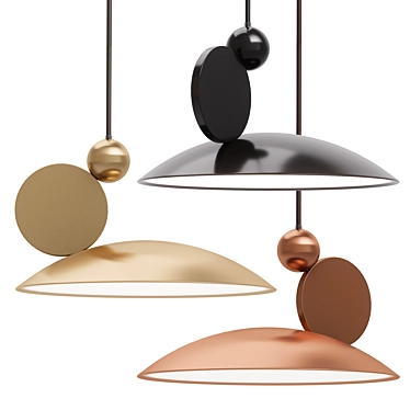 Sleek Equilibrium Pendant Light 3D model image 1 