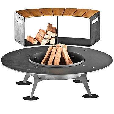 Compact BBQ Fireplace Kit 3D model image 1 