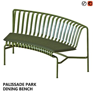 Modern Park Bench Seating 3D model image 1 