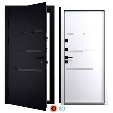 Safira Entry Metal Door, 900x2050mm 3D model image 1 