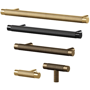 Meraki Solid Brass Handles Set 3D model image 1 