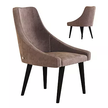 Velvet Grey Mode Chair 3D model image 1 