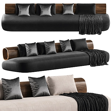 Bamboo-Infused Modern Sofa Model 3D model image 1 