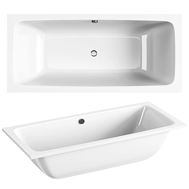  Luxe Black Duo Bath 3D model image 1 