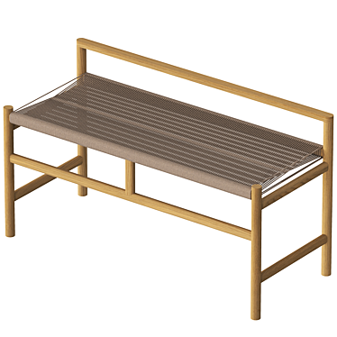 Vintage Wooden Bench Render Vray 3D model image 1 